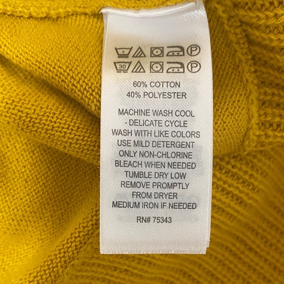 Talbots Mustard Knit Top with Button Accents - Picture 6 of 6